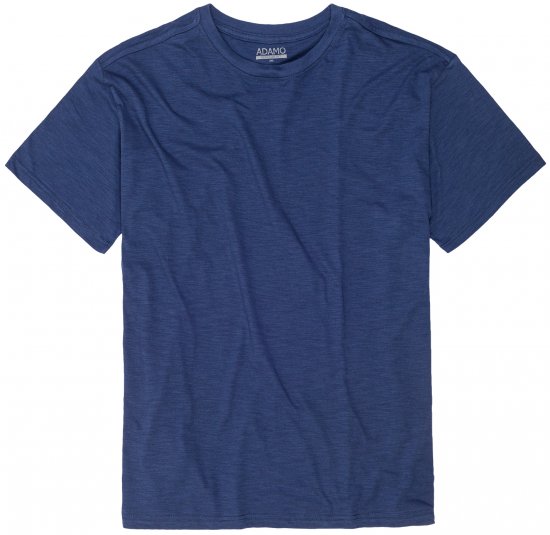 Adamo Kevin Regular fit T-shirt Slub Blue - Koszulki - T-shirty meskie Duże Rozmiary - 2XL-14XL