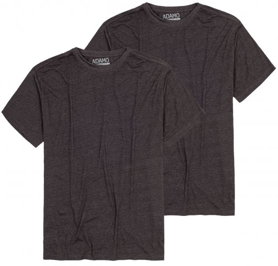 Adamo Kilian Regular fit 2-pack T-shirt Charcoal - Koszulki - T-shirty meskie Duże Rozmiary - 2XL-14XL