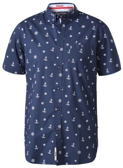 D555 Kirk Short Sleeve Shirt Navy - Koszule - Koszule 2XL-10XL