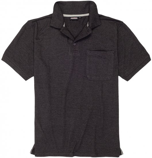 Adamo Klaas Regular fit Polo Shirt with Pocket Charcoal - Koszulki polo - Koszulki Polo 2XL-8XL