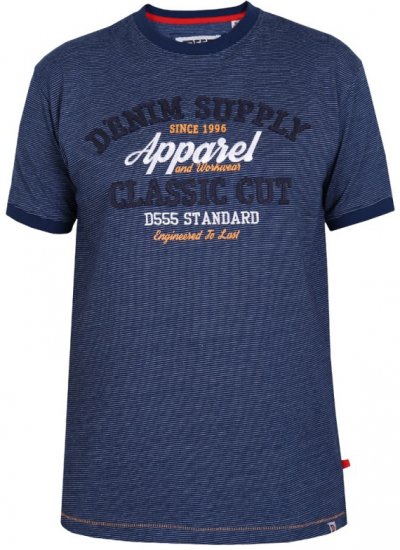 D555 Kody T-shirt Navy - Koszulki - T-shirty meskie Duże Rozmiary - 2XL-14XL