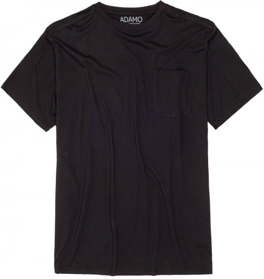 Adamo Kody Regular fit T-shirt with Pocket Black - Koszulki - T-shirty meskie Duże Rozmiary - 2XL-14XL