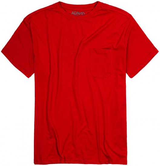 Adamo Kody Regular fit T-shirt with Pocket Red - Koszulki - T-shirty meskie Duże Rozmiary - 2XL-14XL