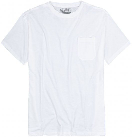Adamo Kody Regular fit T-shirt with Pocket White - Koszulki - T-shirty meskie Duże Rozmiary - 2XL-14XL