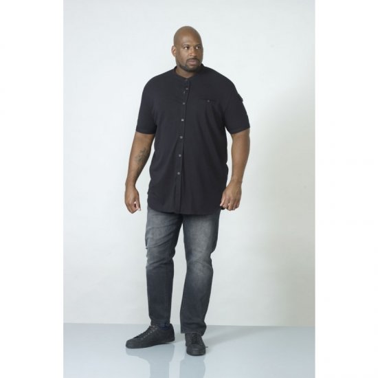 D555 Archer Collarless Shirt Black - Koszule - Koszule 2XL-10XL