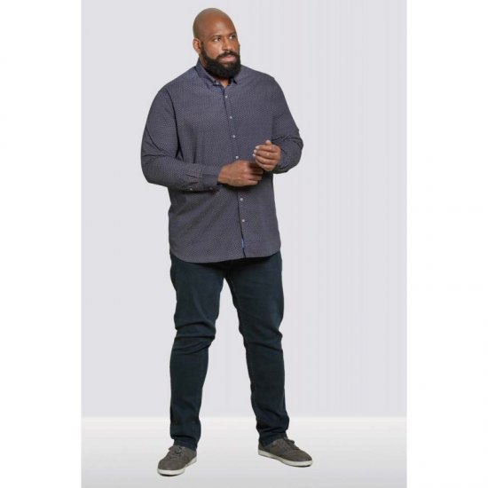 D555 Babworth Long Sleeve Shirt Navy - Koszule - Koszule 2XL-10XL