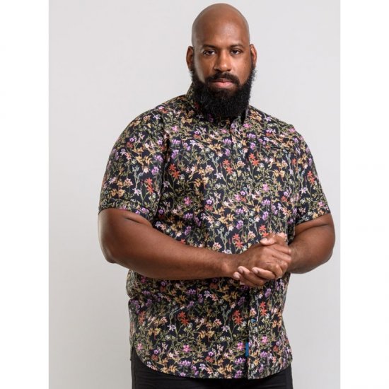 D555 Emmet Floral Shirt Black - Koszule - Koszule 2XL-10XL