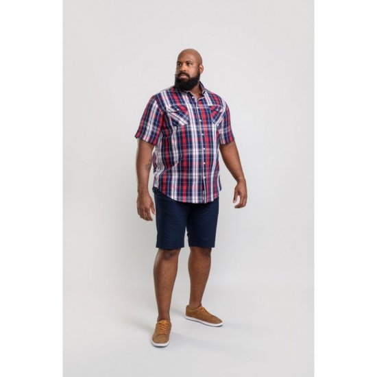 D555 Terell Shirt Navy/Red - Koszule - Koszule 2XL-10XL