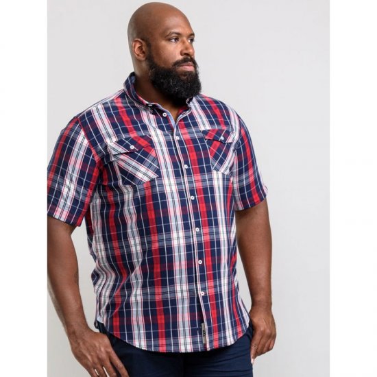 D555 Terell Shirt Navy/Red - Koszule - Koszule 2XL-10XL