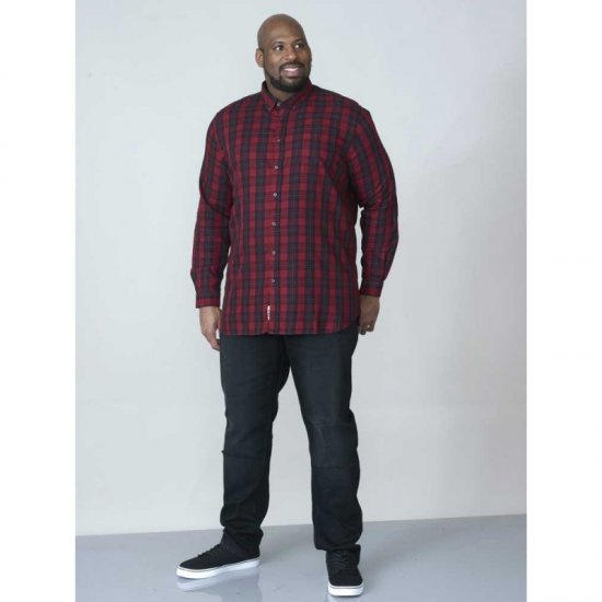 D555 Theo Long Sleeve Check Shirt - Koszule - Koszule 2XL-10XL