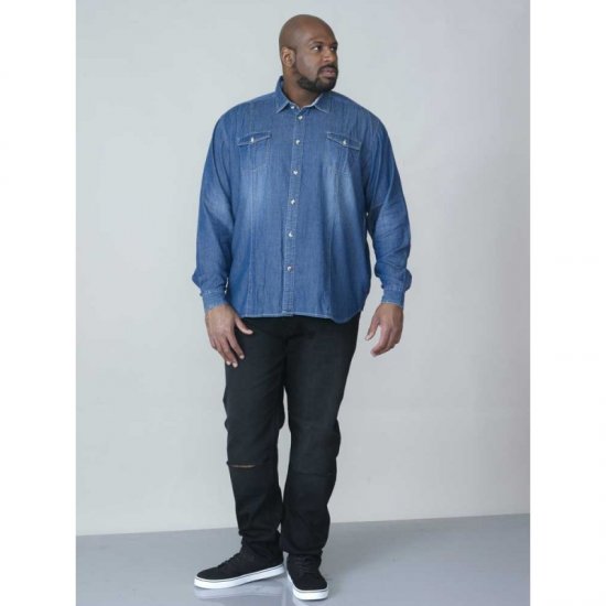 D555 Adcock Long Sleeve Vintage Denim Shirt - Koszule - Koszule 2XL-10XL