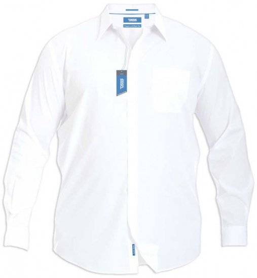 D555 Aiden Easy Iron-Shirt White - Koszule - Koszule 2XL-10XL