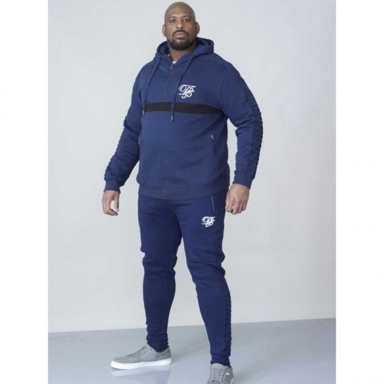D555 Sergio Half Zip Hoodie Navy - Bluzy & bluzy z kapturem - Bluzy & Bluzy z kapturem 2XL-12XL