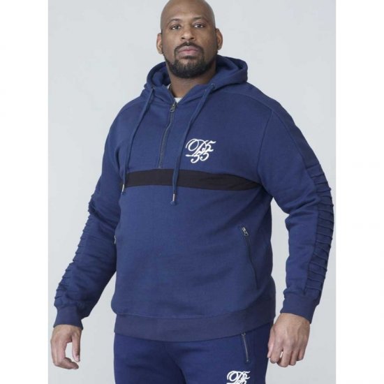 D555 Sergio Half Zip Hoodie Navy - Bluzy & bluzy z kapturem - Bluzy & Bluzy z kapturem 2XL-12XL