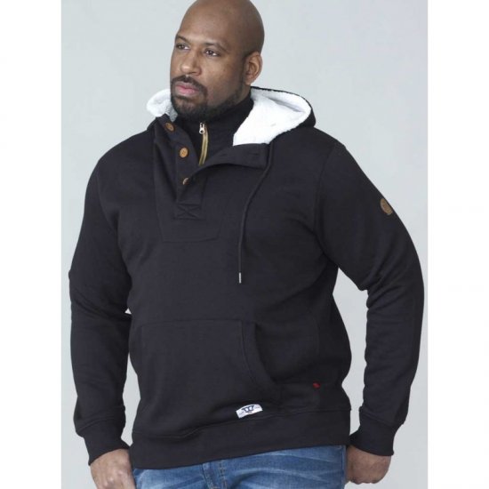 D555 Lorenzo Half zip Hoodie Black - Bluzy & bluzy z kapturem - Bluzy & Bluzy z kapturem 2XL-12XL