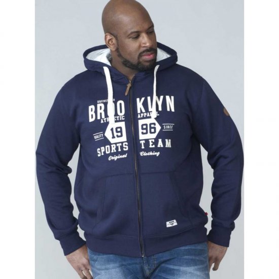 D555 Thurston Full Zip Hoodie Navy - Bluzy & bluzy z kapturem - Bluzy & Bluzy z kapturem 2XL-12XL