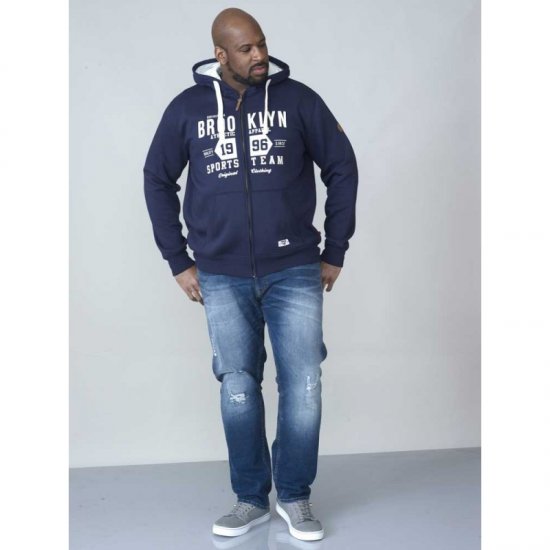 D555 Thurston Full Zip Hoodie Navy - Bluzy & bluzy z kapturem - Bluzy & Bluzy z kapturem 2XL-12XL