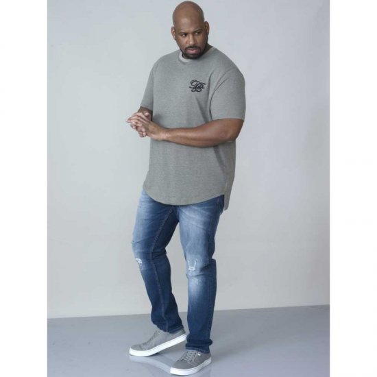 D555 Agler Waffle T-shirt Khaki - Koszulki - T-shirty meskie Duże Rozmiary - 2XL-14XL