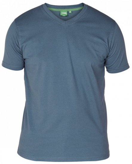 D555 Signature V-neck T-shirt Teal - Koszulki - T-shirty meskie Duże Rozmiary - 2XL-14XL