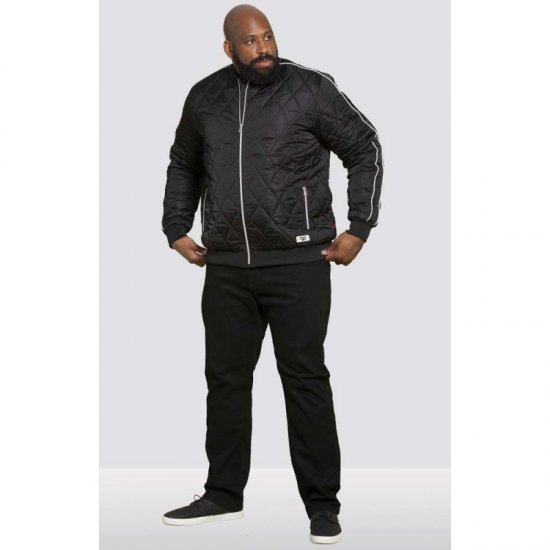 D555 Skipton Quilted Bomber Jacket Black - Kurtki Męskie Duże Rozmiary - Kurtki Duże rozmiary 2XL-8XL