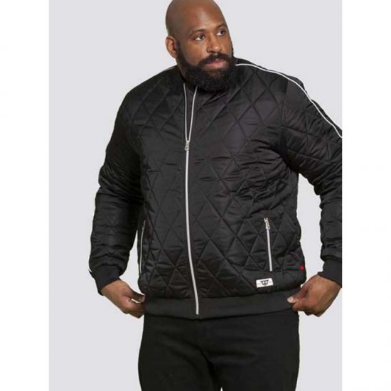 D555 Skipton Quilted Bomber Jacket Black - Kurtki Męskie Duże Rozmiary - Kurtki Duże rozmiary 2XL-8XL