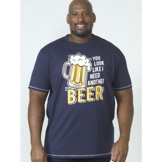 D555 Murray T-shirt Navy - Koszulki - T-shirty meskie Duże Rozmiary - 2XL-14XL