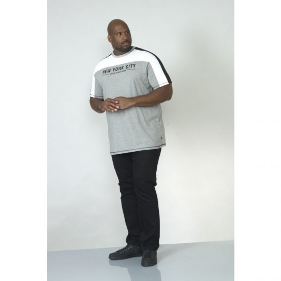 D555 Alvester T-shirt Grey - Koszulki - T-shirty meskie Duże Rozmiary - 2XL-14XL