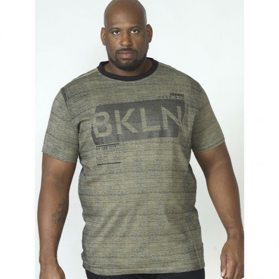 D555 NewYork Brooklyn T-shirt Khaki - Koszulki - T-shirty meskie Duże Rozmiary - 2XL-14XL
