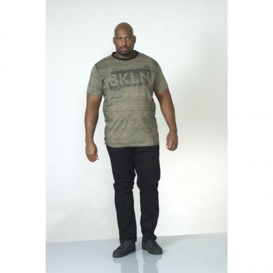 D555 NewYork Brooklyn T-shirt Khaki - Koszulki - T-shirty meskie Duże Rozmiary - 2XL-14XL