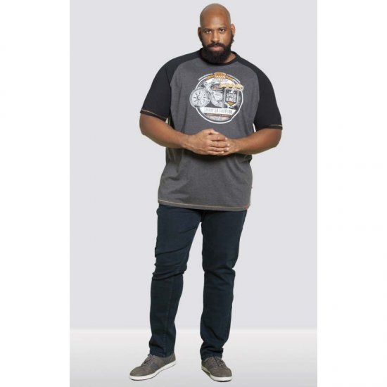 D555 Dallas T-shirt Charcoal - Koszulki - T-shirty meskie Duże Rozmiary - 2XL-14XL