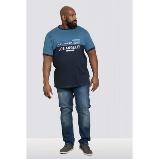 D555 Jackson T-shirt Teal - Koszulki - T-shirty meskie Duże Rozmiary - 2XL-14XL