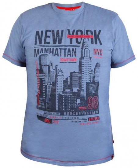 D555 Delta T-shirt Denim Blue - Koszulki - T-shirty meskie Duże Rozmiary - 2XL-14XL