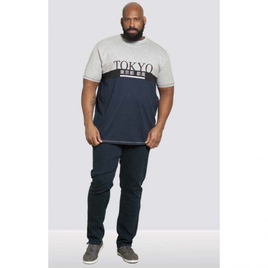 D555 Morris T-shirt Navy - Koszulki - T-shirty meskie Duże Rozmiary - 2XL-14XL
