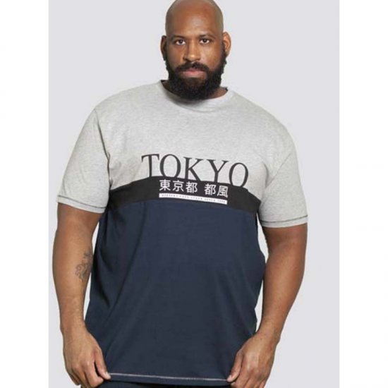 D555 Morris T-shirt Navy - Koszulki - T-shirty meskie Duże Rozmiary - 2XL-14XL