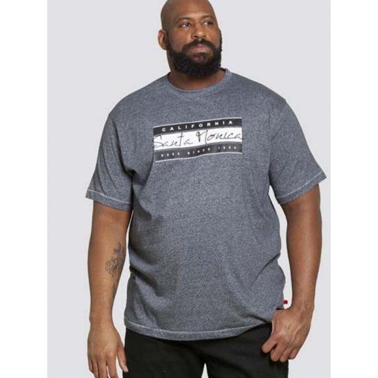 D555 Tempa T-shirt Navy Twist - Koszulki - T-shirty meskie Duże Rozmiary - 2XL-14XL