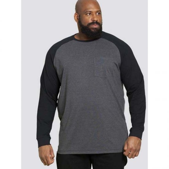 D555 Illinois Long Sleeve T-shirt Charcoal - Koszulki - T-shirty meskie Duże Rozmiary - 2XL-14XL
