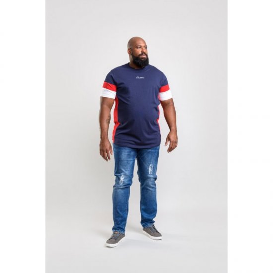 D555 Baker T-shirt Navy - Koszulki - T-shirty meskie Duże Rozmiary - 2XL-14XL