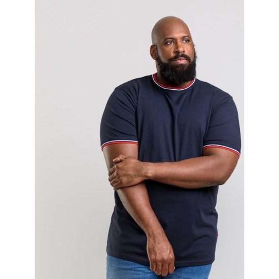 D555 Bates T-shirt Navy - Koszulki - T-shirty meskie Duże Rozmiary - 2XL-14XL