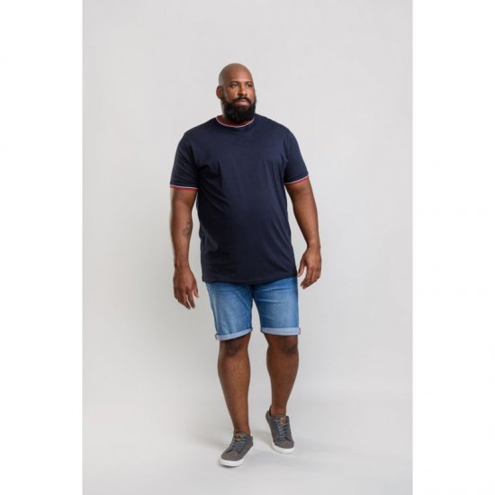D555 Bates T-shirt Navy - Koszulki - T-shirty meskie Duże Rozmiary - 2XL-14XL