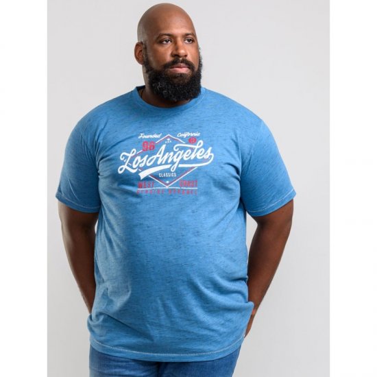 D555 Shelton T-shirt Blue - Koszulki - T-shirty meskie Duże Rozmiary - 2XL-14XL