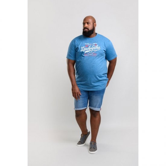 D555 Shelton T-shirt Blue - Koszulki - T-shirty meskie Duże Rozmiary - 2XL-14XL