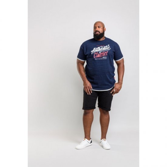 D555 Finn T-shirt Navy - Koszulki - T-shirty meskie Duże Rozmiary - 2XL-14XL