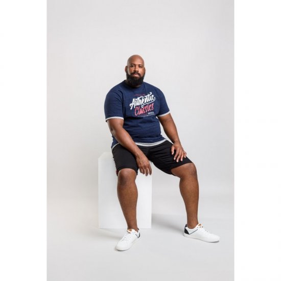 D555 Finn T-shirt Navy - Koszulki - T-shirty meskie Duże Rozmiary - 2XL-14XL