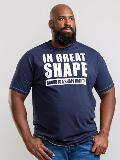 D555 Ronald T-shirt Navy - Koszulki - T-shirty meskie Duże Rozmiary - 2XL-14XL