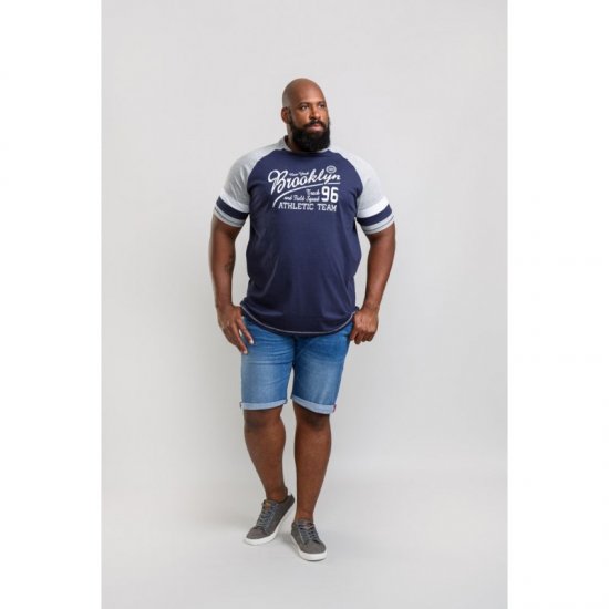 D555 Jones T-shirt Navy - Koszulki - T-shirty meskie Duże Rozmiary - 2XL-14XL