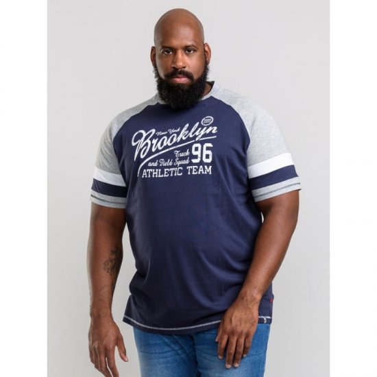 D555 Jones T-shirt Navy - Koszulki - T-shirty meskie Duże Rozmiary - 2XL-14XL