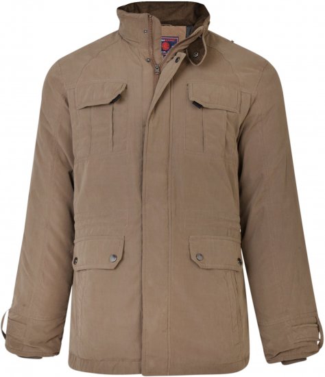 Kam Jeans KV110 Soft Touch Coat Taupe - Kurtki Męskie Duże Rozmiary - Kurtki Duże rozmiary 2XL-8XL