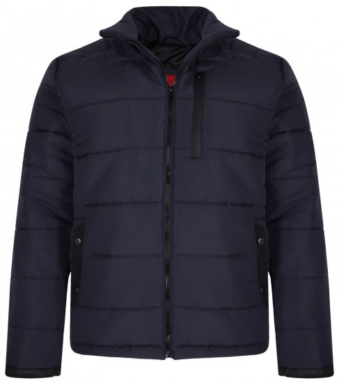 Kam Jeans KV114 Puffer Jacket Navy - Kurtki Męskie Duże Rozmiary - Kurtki Duże rozmiary 2XL-8XL