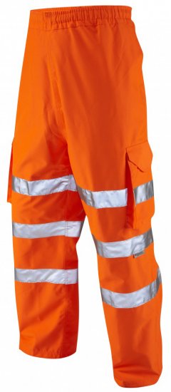 Leo Instow Breathable Executive Cargo Rain pants Hi-Vis Orange - Odzież robocza - Odzież robocza 3XL-6XL