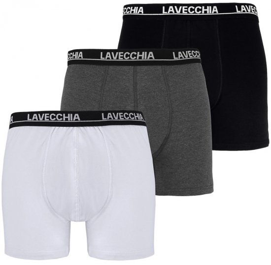 Lavecchia 1020 Boxershorts 3-pack Black/Charcoal/White - Bielizna & stroje kąpielowe - Bielizna & Stroje kąpielowe 2XL-8XL